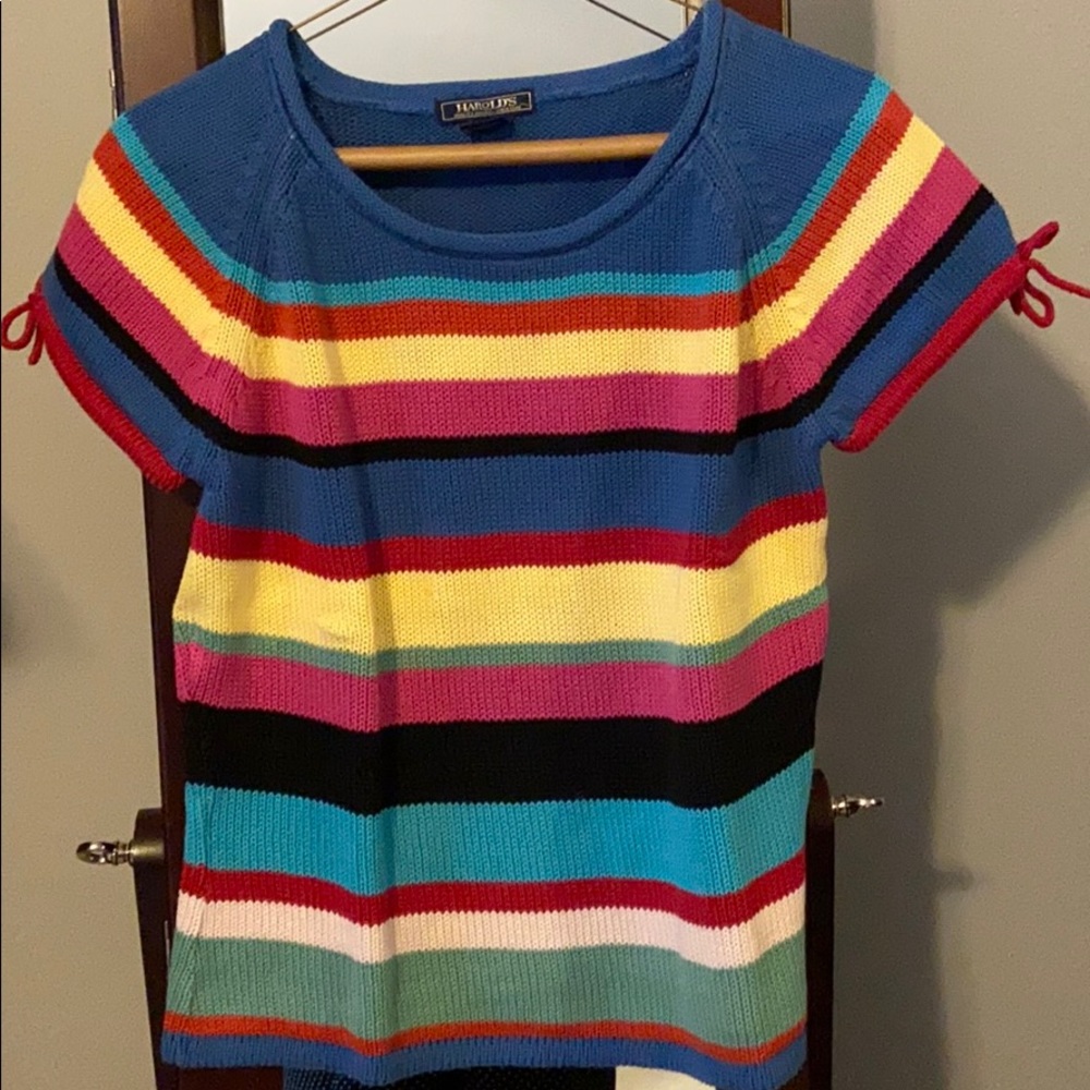 Colorful Short sleeve cotton sweater